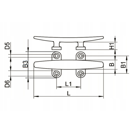 Knaga Płaska 305 x 75 mm 316 SS